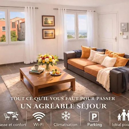 Nouveau - L'ensoleillé Terrasse&atypique - 10 Min Plages - Serenité&confort - Ideal Famille Parking Et Wifi Gratuit - Speciale Apartamento